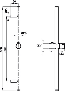 Thanh trượt 650R cho sen tay Hafele 485.60.614